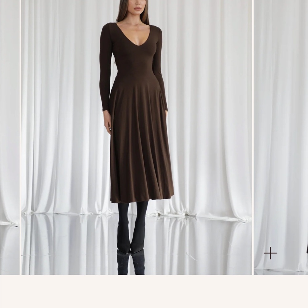 Aym Studio Moya Maxi Dress in Chocolate Brown
